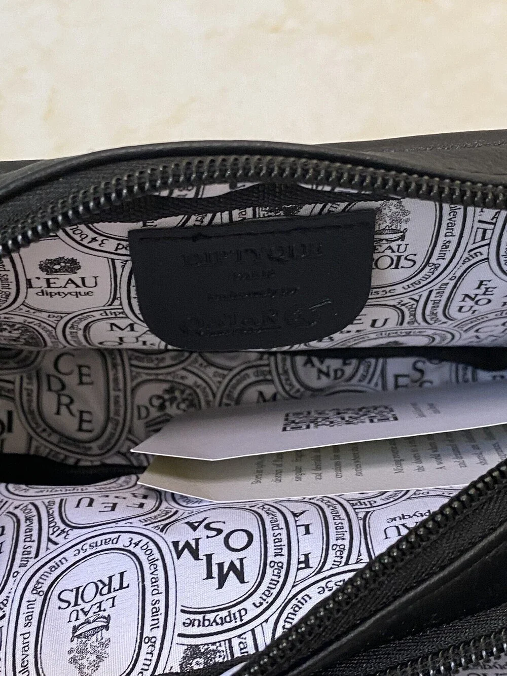 New Diptyque Paris Black Double Zip Travel Cosmetic Case Pouch
